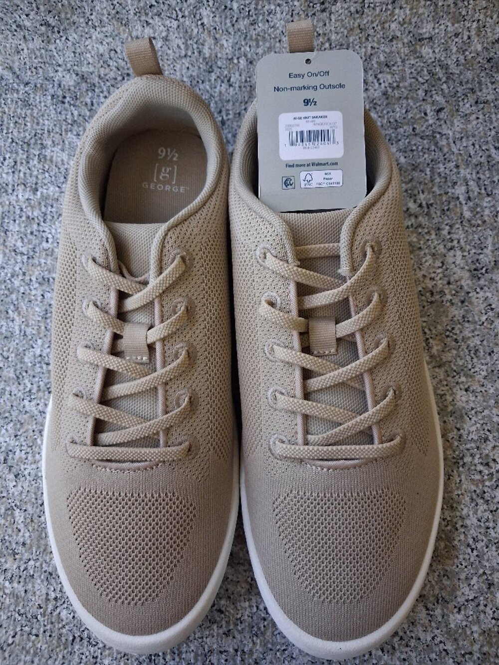 George Men's Knit Sneakers Khaki size 9.5